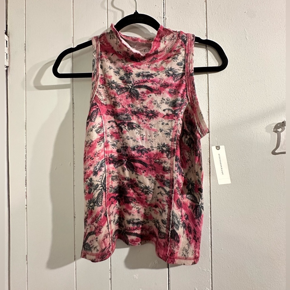 ANTHROPOLOGIE NWT PILCRO FLOWER TURTLENECK TANK Women's Sleeveless Top